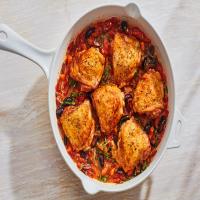 Provencal Chicken with Tomatoes, Olives, and Basil image