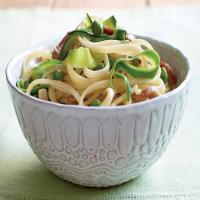 Linguine with Pancetta, Peas, and Zucchini image