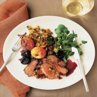 Roasted Duck Breasts with Wild Mushroom Stuffing and Red-Wine Sauce image