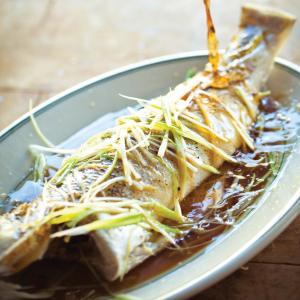 Steamed Whole Fish With Ginger, Scallions, and Soy_image