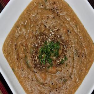 Rhubarb & Red Lentil Soup With Dukkah_image