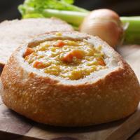 Split Pea Soup Bread Bowl Recipe by Tasty_image