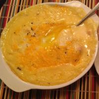 Eggs Baked With Grits and Ham_image