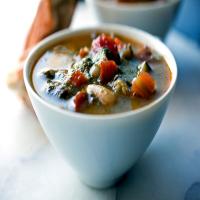 Minestrone with Shell Beans and Almond Pistou image