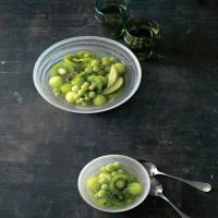 Green Fruit Bowl with Frozen Grapes_image