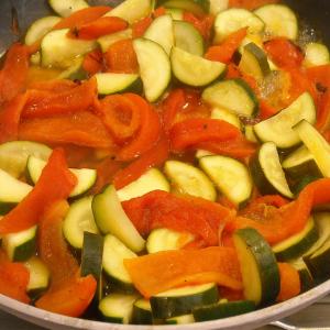 Sauteed Zucchini and Roasted Red Peppers image