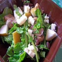 Wilted Arugula , Mushroom, Pear and Blue Cheese Salad image
