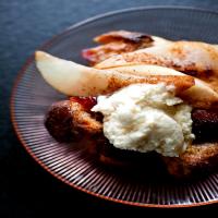 Pear and Sour Cherry Brown Betty With Brandy Hard Sauce_image