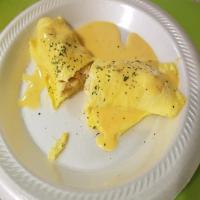 Seafood Omelets with Creamy Cheese Sauce image