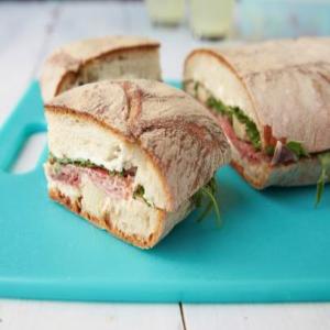 Pressed Picnic Sandwich with Roasted Red Pepper and Pepperoncini Spread_image
