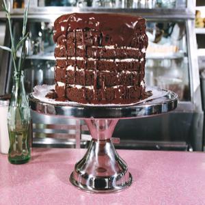 Mile-High Chocolate Cake with Vanilla Buttercream Recipe | Epicurious.com_image