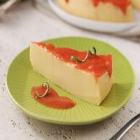 Lime & Cream Cheese Flan with Guava Sauce image