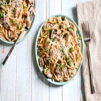 Instant Pot® Creamy Pasta with Chicken Thighs and Mushrooms image