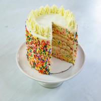 Rainbow Sprinkle Confetti Cake with Vanilla Buttercream image