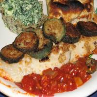 Fried Fish & Zucchini With Spicy Tomato Sauce_image