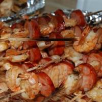 Sweet and Spicy Shrimp and Chourico Kabobs image