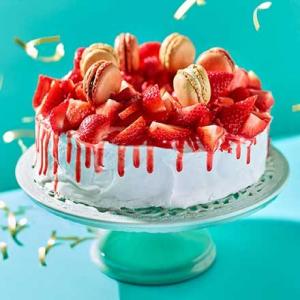 Angel cake with meringue icing & strawberry ganache_image