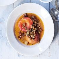 Fino & butter poached peaches with ginger pecan crunch_image