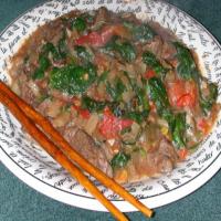 Vietnamese Style Pepper Beef and Spinach image