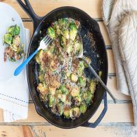 Bacon Brussels Sprouts with Garlic Parmesan Cream_image