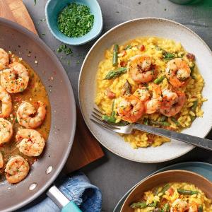 Risotto Milanese with Asparagus & Shrimp_image