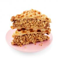 Peanut Butter Cookie Waffle Ice Cream Sandwiches image