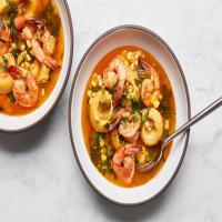 Shrimp With Chochoyotes in Smoky, Herby Broth_image