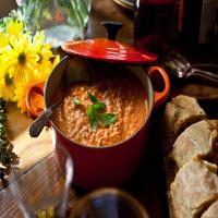 Fresh Tomato Soup With Basil and Farro_image