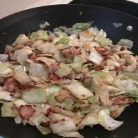 Fried Cabbage and Bacon With Onion_image