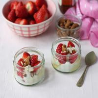Greek Yogurt Dessert With Honey and Strawberries image