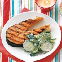Grilled Salmon With Cucumber and Celery Salad Recipe - (4.7/5)_image