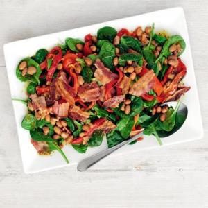 Spinach, bacon & white bean salad_image