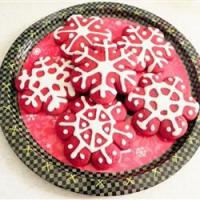 Red Velvet Snowflake Cookies image