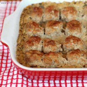 Simple Baked Meatballs with Rice and Gravy - The Weary Chef_image