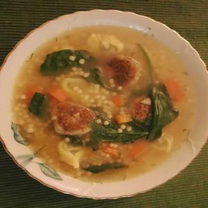 Italian Wedding Soup With Chicken Meatballs image