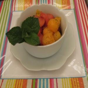 Watermelon and Cantaloupe Salad With Mint Vinaigrette image