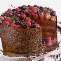 Triple-Chocolate Celebration Cake image