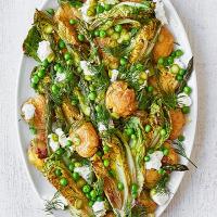 Roasted asparagus & smashed new potato salad image