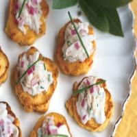 Double-Corn Fritters With Dungeness Crab Crème Fraîche_image