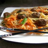 Asian Meatballs With Rice Noodles image