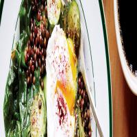 Lentils with Cucumbers, Chard, and Poached Egg_image
