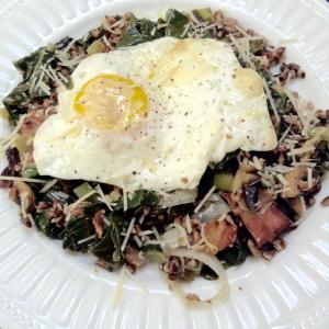 Barley and Kale Topped With Egg image