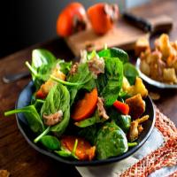 Spinach Salad with Prosciutto and Persimmon image