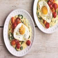 Slow Cooker Ricotta-Spinach Polenta with Tomato Salad image
