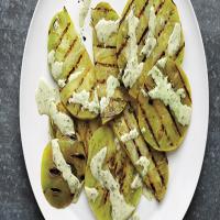 Grilled Green Tomatoes with Creamy Basil Sauce image