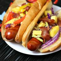 Hot Dogs with Pineapple Bacon Chipotle Slaw image