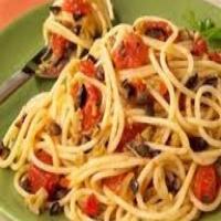 Angel Hair Pasta and Stewed Tomatoes_image