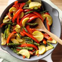 Asparagus, Squash & Red Pepper Saute image