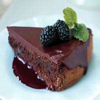 Dark Chocolate Torte with Spiked Blackberry Coulis_image