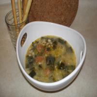 Finger Licking Leek Soup With Sausage and Barley image